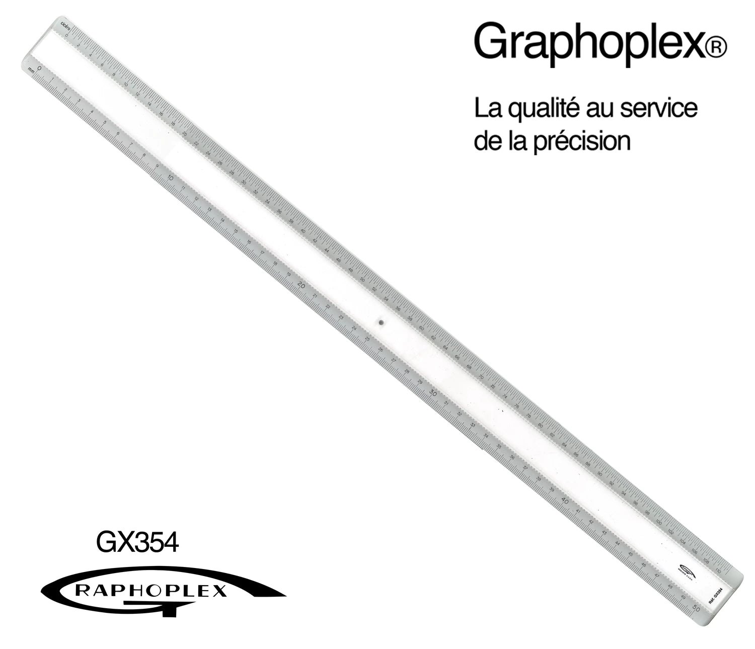 REGLE CICEROS 2 BISEAUX BLANCS + BOSSELAGE 50CM