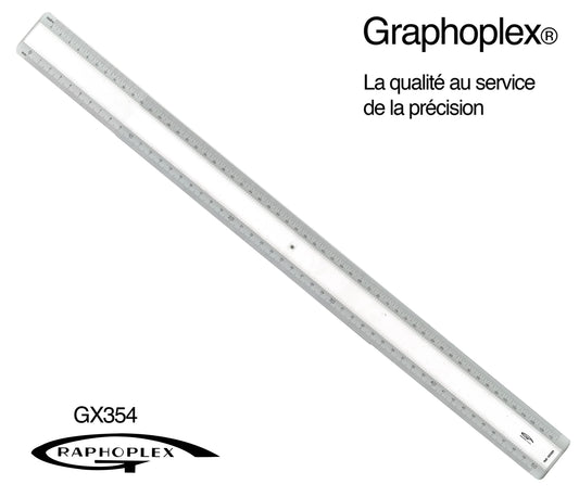 REGLE CICEROS 2 BISEAUX BLANCS + BOSSELAGE 50CM