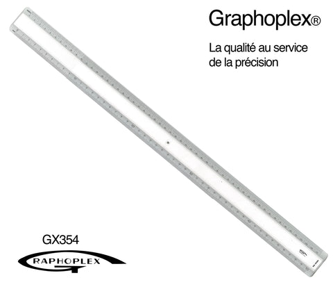 REGLE CICEROS 2 BISEAUX BLANCS + BOSSELAGE 50CM