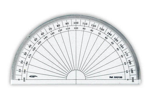 RAPPORTEUR 1/2 CERCLE GRADES DIA 13CM