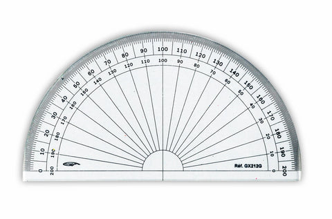 RAPPORTEUR 1/2 CERCLE GRADES DIA 13CM