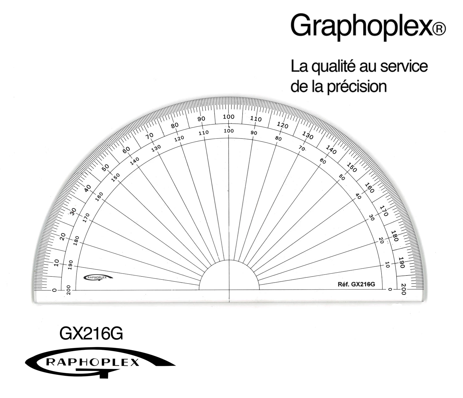 RAPPORTEUR 1/2 CERCLE GRADES DIA 16CM