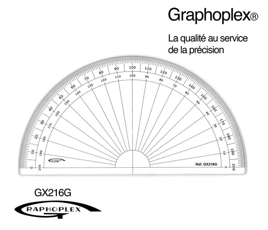 RAPPORTEUR 1/2 CERCLE GRADES DIA 16CM