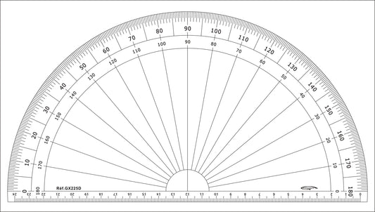 RAPPORTEUR 1/2 CERCLE DEGRES DIA 25CM