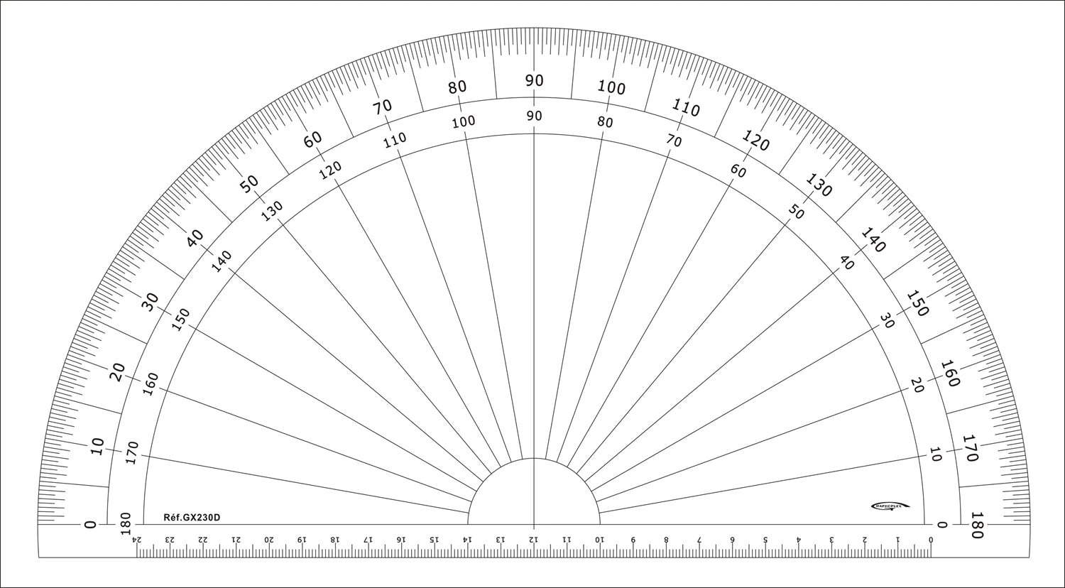 RAPPORTEUR 1/2 CERCLE DEGRES DIA 30CM