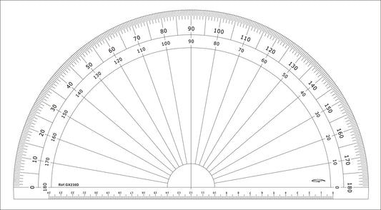 RAPPORTEUR 1/2 CERCLE DEGRES DIA 30CM