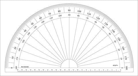RAPPORTEUR 1/2 CERCLE DEGRES DIA 30CM