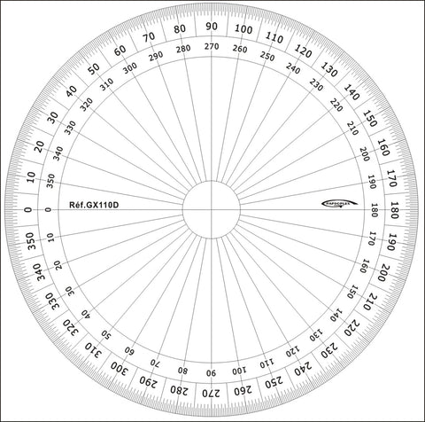 RAPPORTEUR CERCLE ENTIER DEGRES DIA 10CM