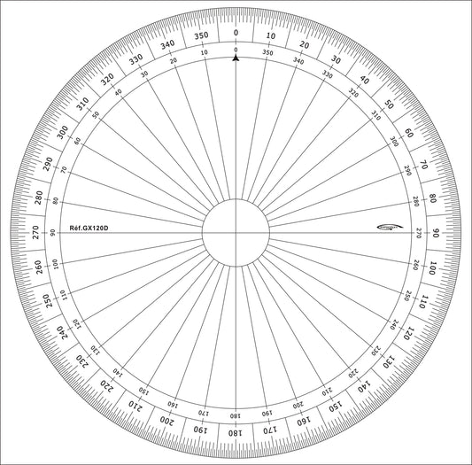 RAPPORTEUR CERCLE ENTIER DEGRES DIA 20CM