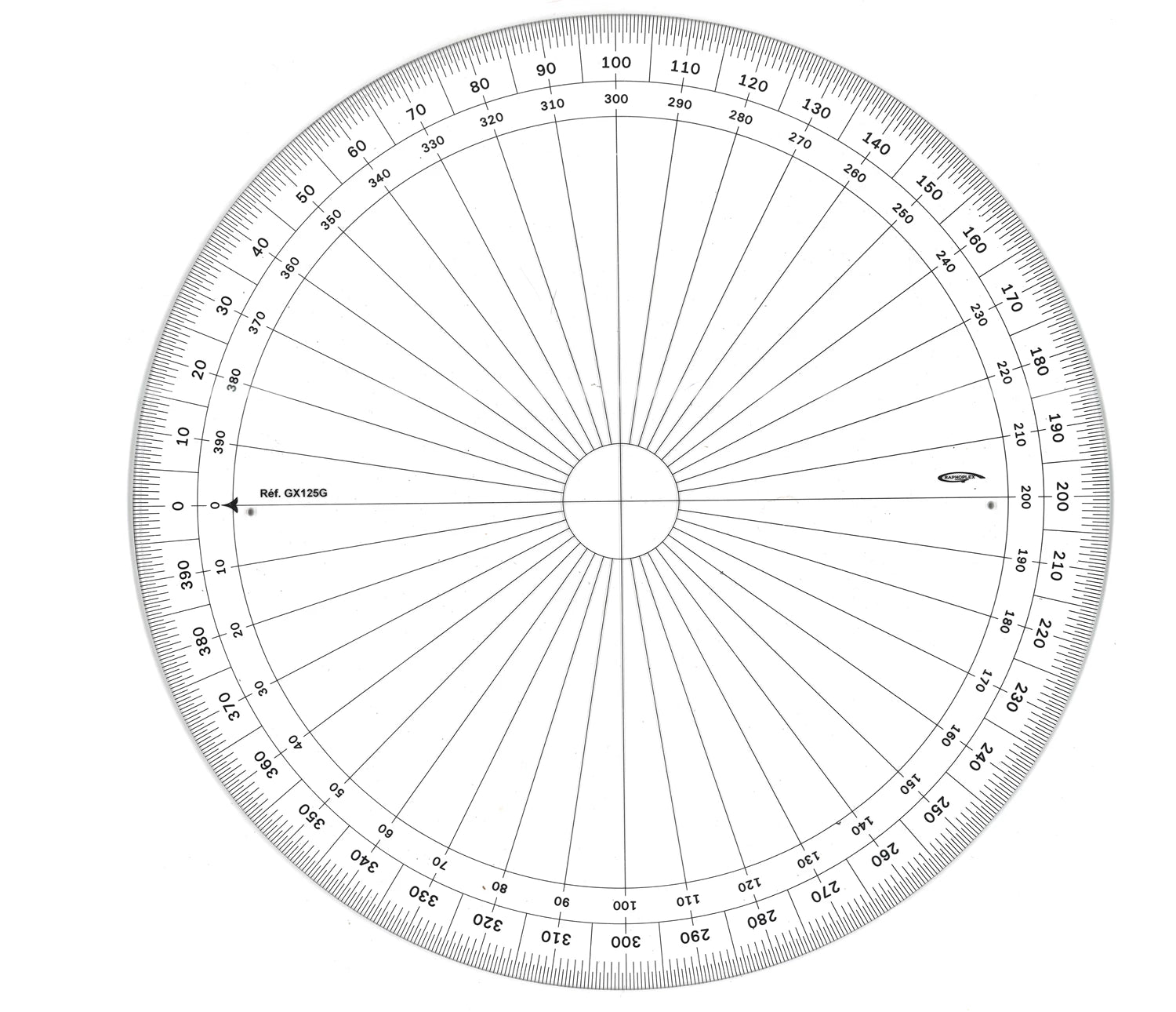 RAPPORTEUR CERCLE ENTIER GRADES DIA 25CM