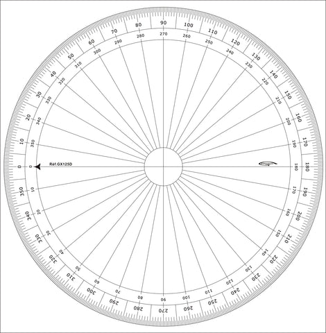 RAPPORTEUR CERCLE ENTIER DEGRES DIA 25CM