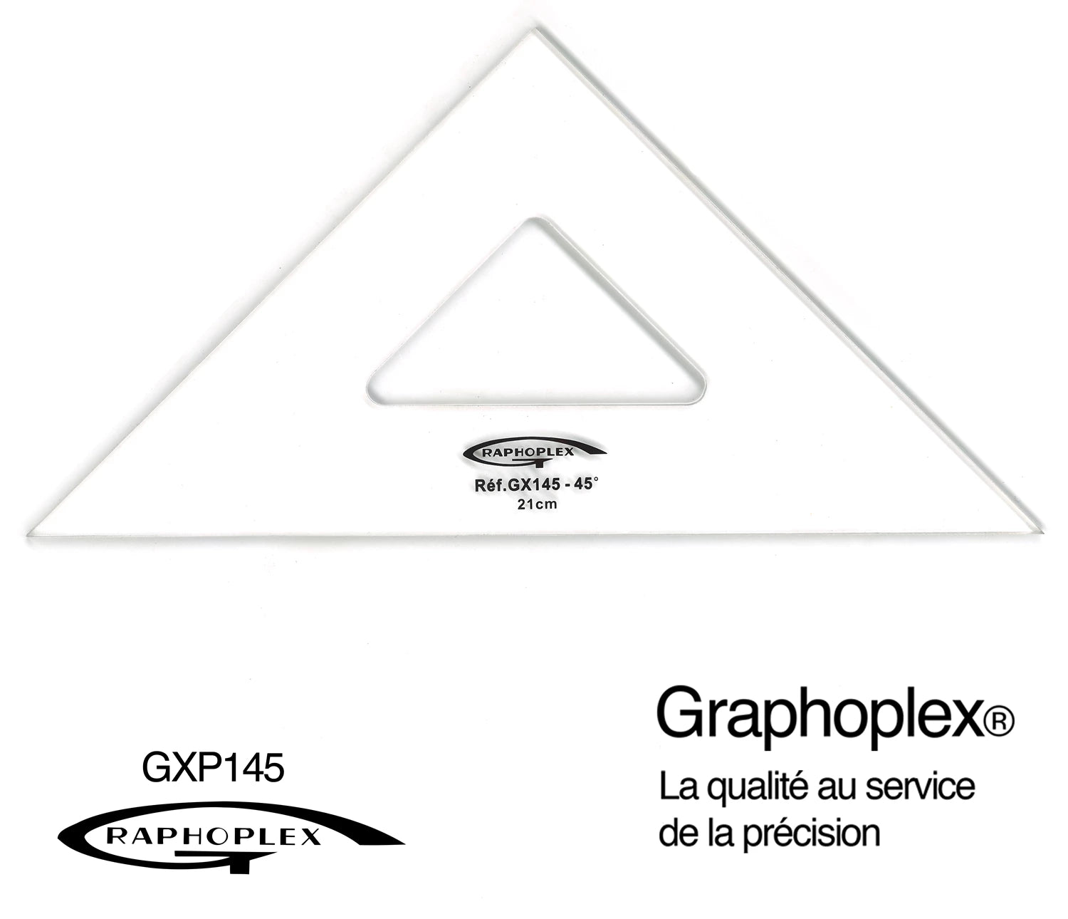 EQUERRE 45° 3 BORDS DROITS 21CM