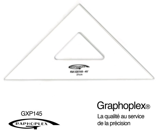 EQUERRE 45° 3 BORDS DROITS 21CM