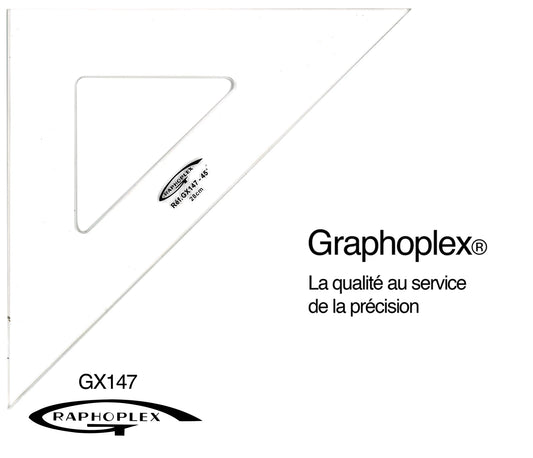 EQUERRE 45° 3 BORDS DROITS 28CM