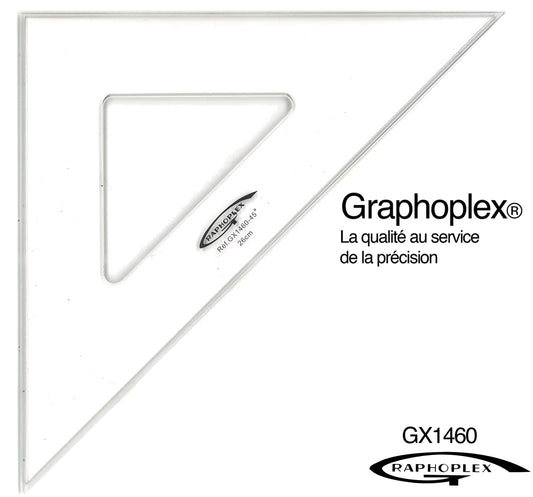 EQUERRE 45° 3 BORDS ANTITACHES 26CM