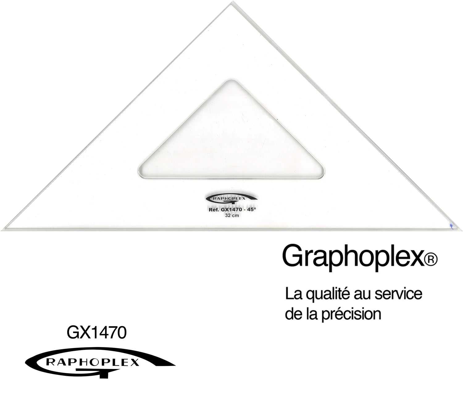 EQUERRE 45° 3 BORDS ANTITACHES 32CM