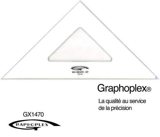 EQUERRE 45° 3 BORDS ANTITACHES 32CM