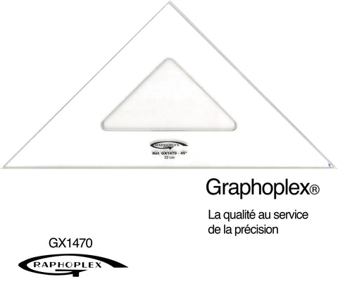 EQUERRE 45° 3 BORDS ANTITACHES 32CM