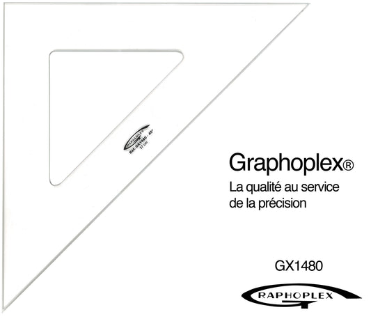 EQUERRE 45° 3 BORDS ANTITACHES 37CM