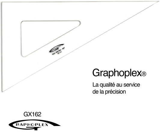 EQUERRE 60° 3 BORDS DROITS 28CM