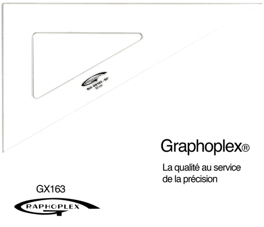 EQUERRE 60° 3 BORDS DROITS 32CM