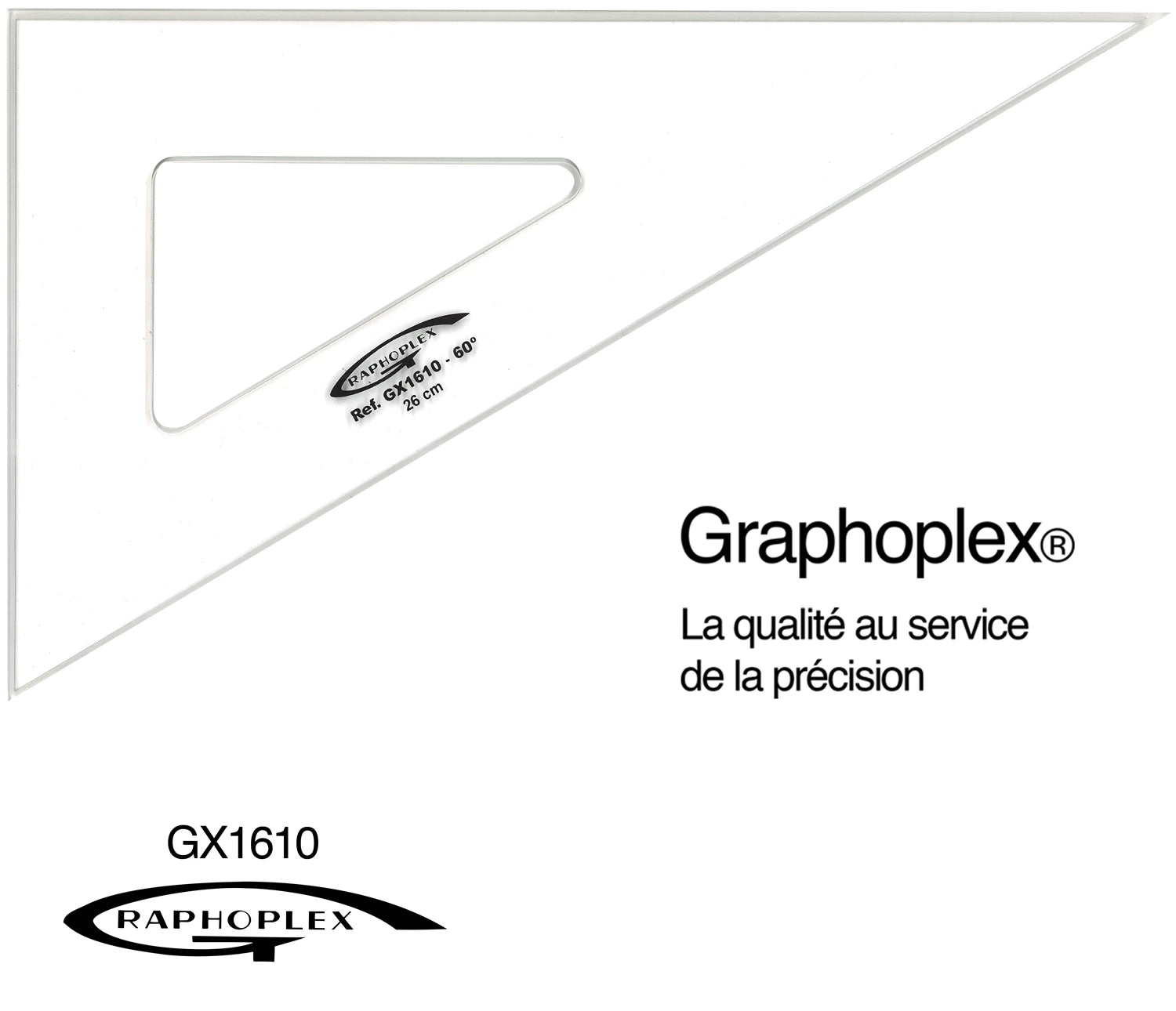 EQUERRE 60° 3 BORDS ANTITACHES 26CM