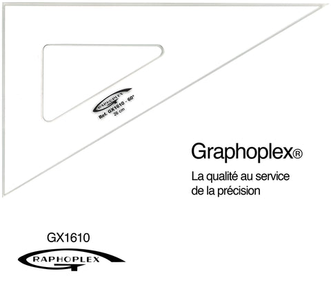 EQUERRE 60° 3 BORDS ANTITACHES 26CM