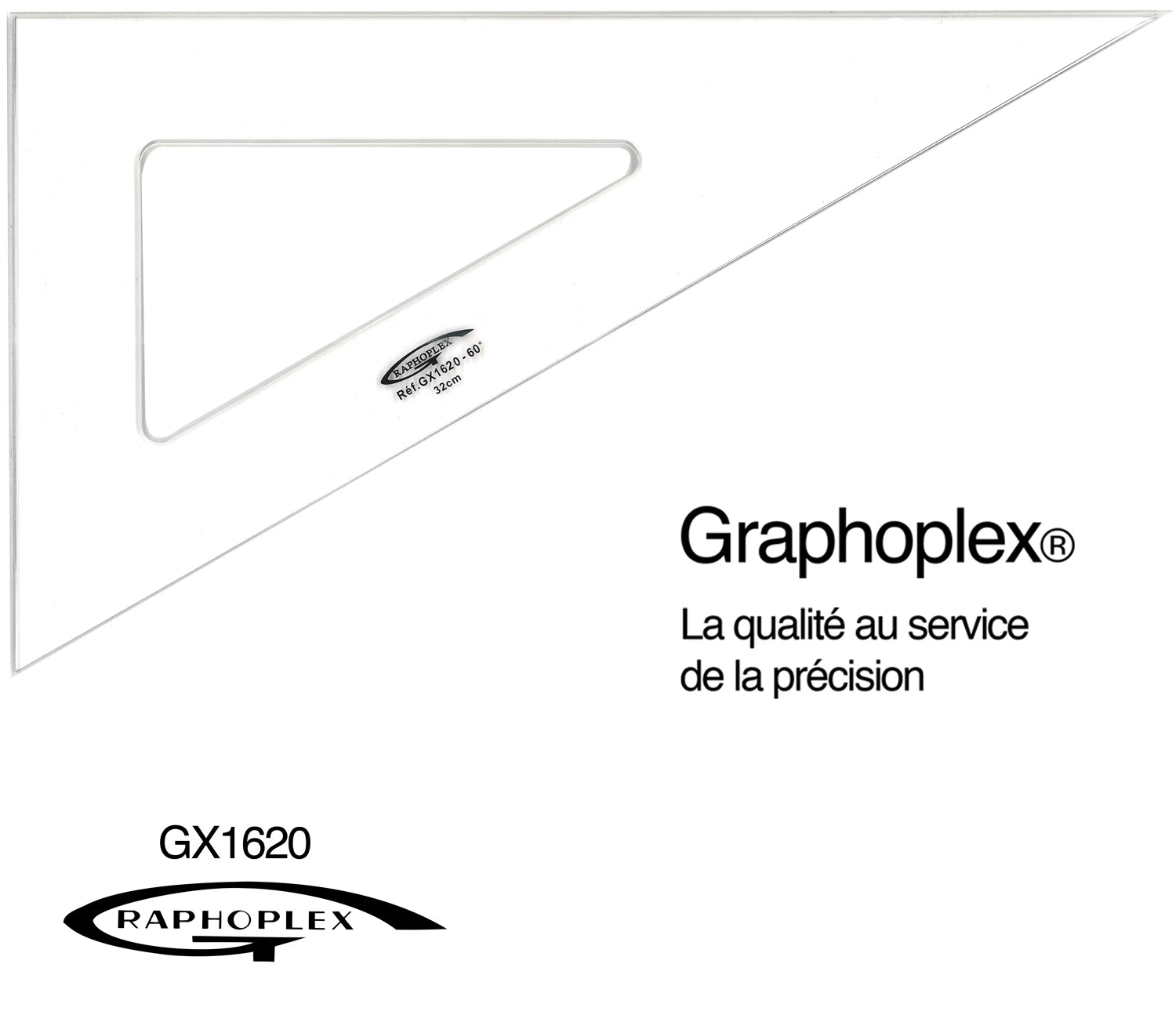 EQUERRE 60° 3 BORDS ANTITACHES 32CM