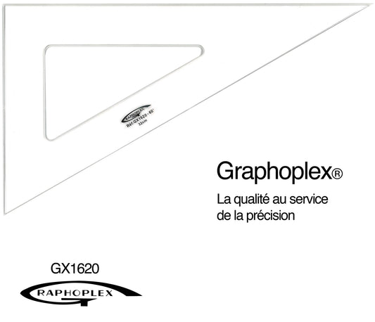 EQUERRE 60° 3 BORDS ANTITACHES 32CM