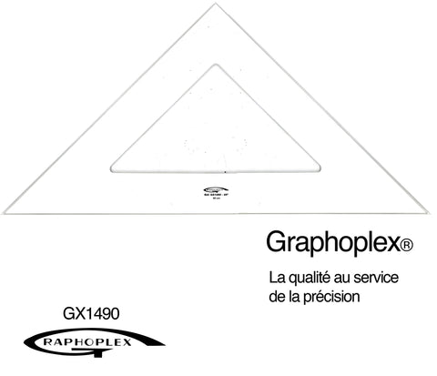 EQUERRE 45° 3 BORDS ANTITACHES 50CM