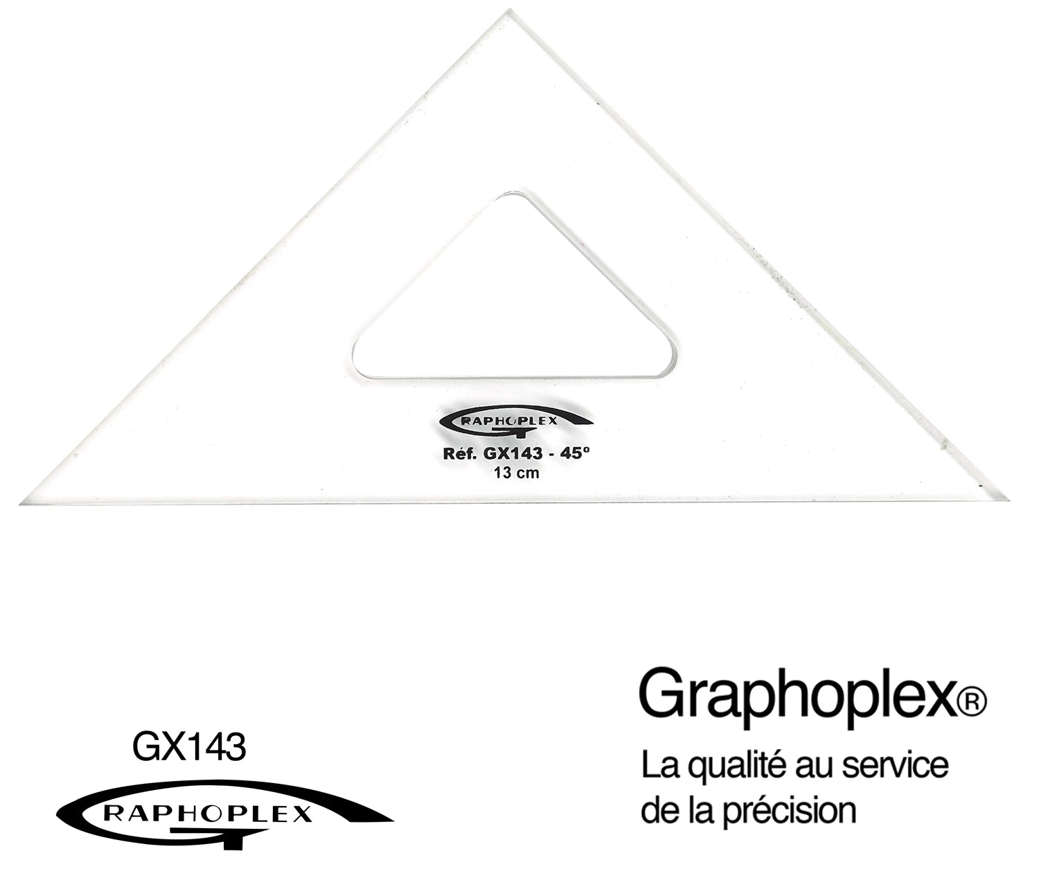 EQUERRE 45° 3 BORDS DROITS 13CM