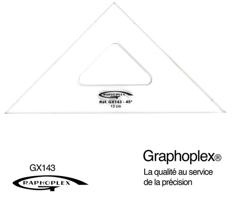 EQUERRE 45° 3 BORDS DROITS 13CM
