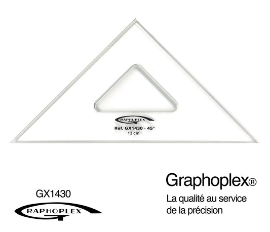 EQUERRE 45° 3 BORDS ANTITACHES 13CM