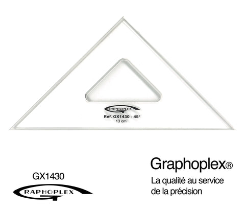 EQUERRE 45° 3 BORDS ANTITACHES 13CM