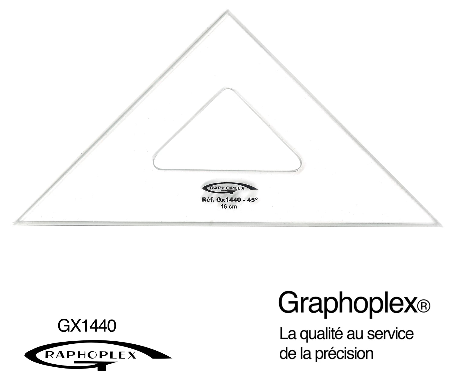 EQUERRE 45° 3 BORDS ANTITACHES 16CM