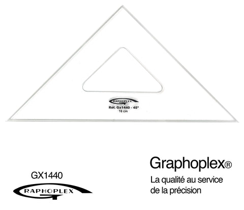 EQUERRE 45° 3 BORDS ANTITACHES 16CM