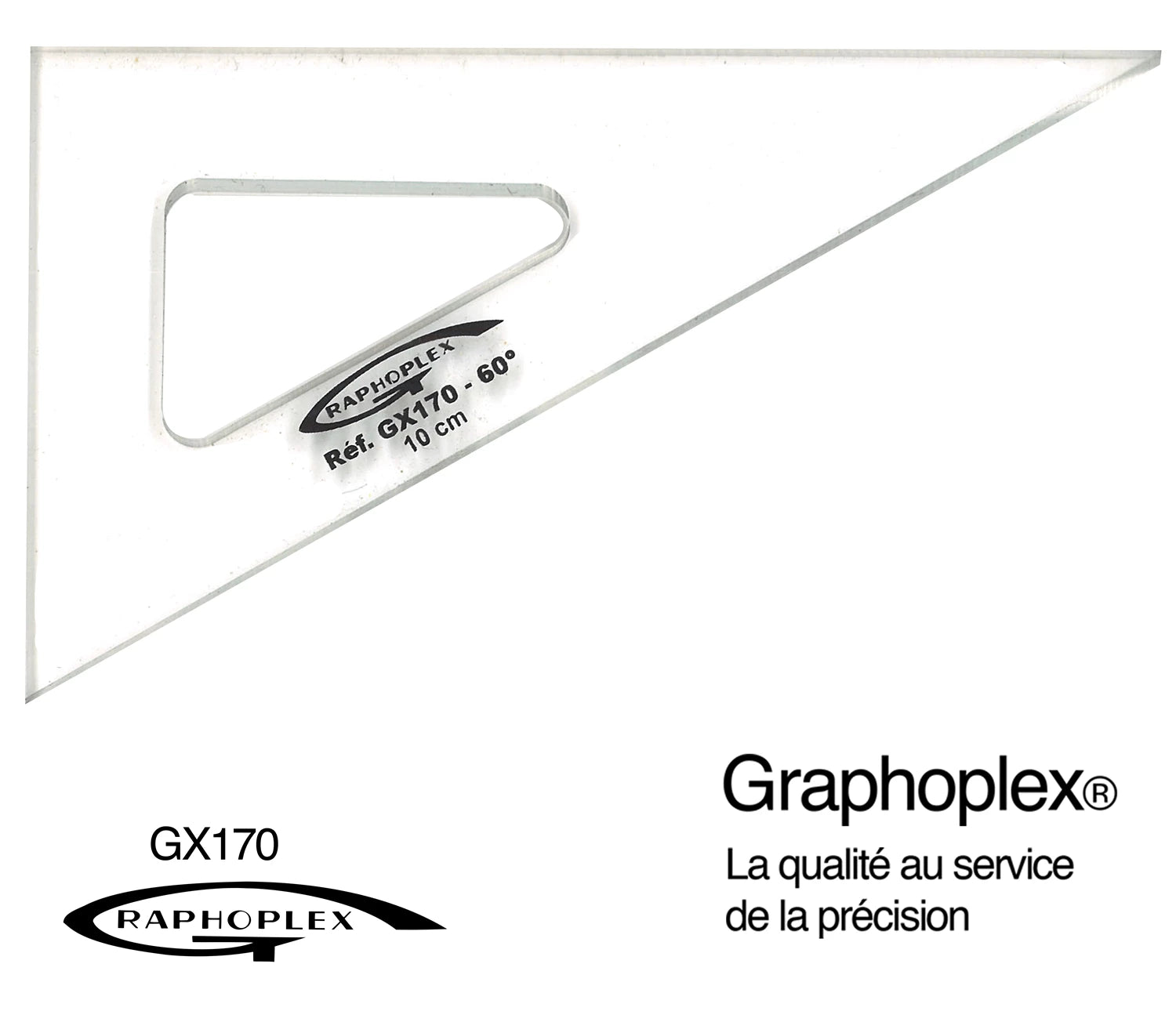 EQUERRE 60° 3 BORDS DROITS 10CM