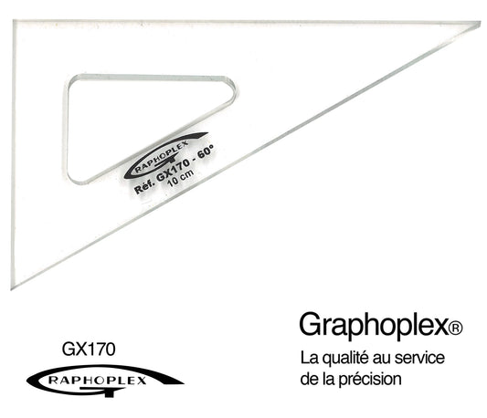 EQUERRE 60° 3 BORDS DROITS 10CM
