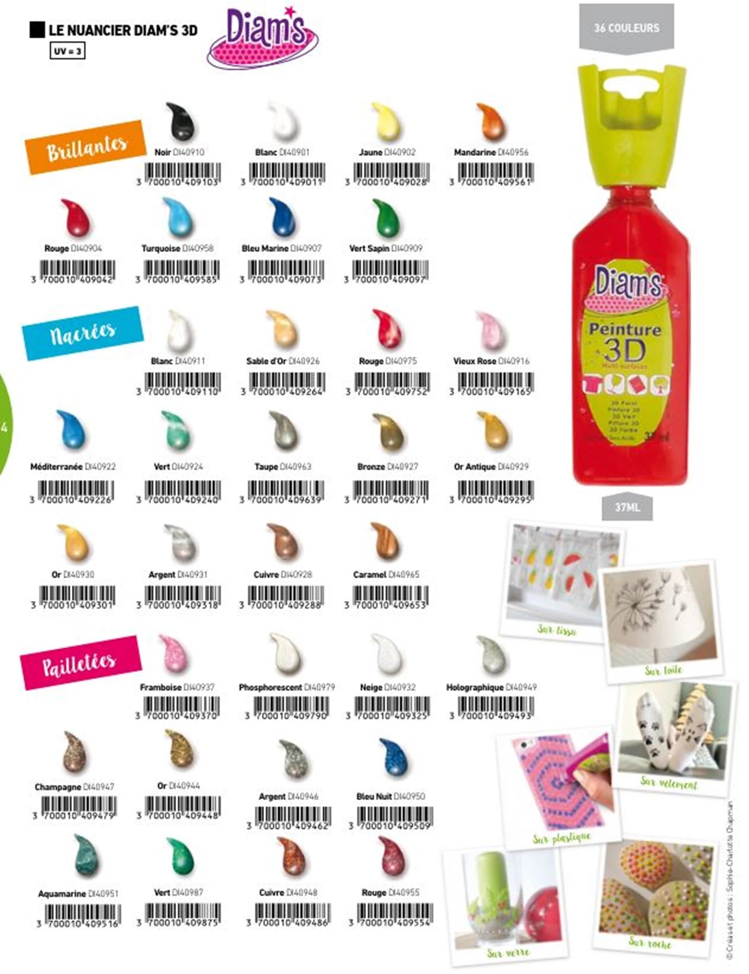 DIAM'S 3D 37ML BRILLANT MANDARINE