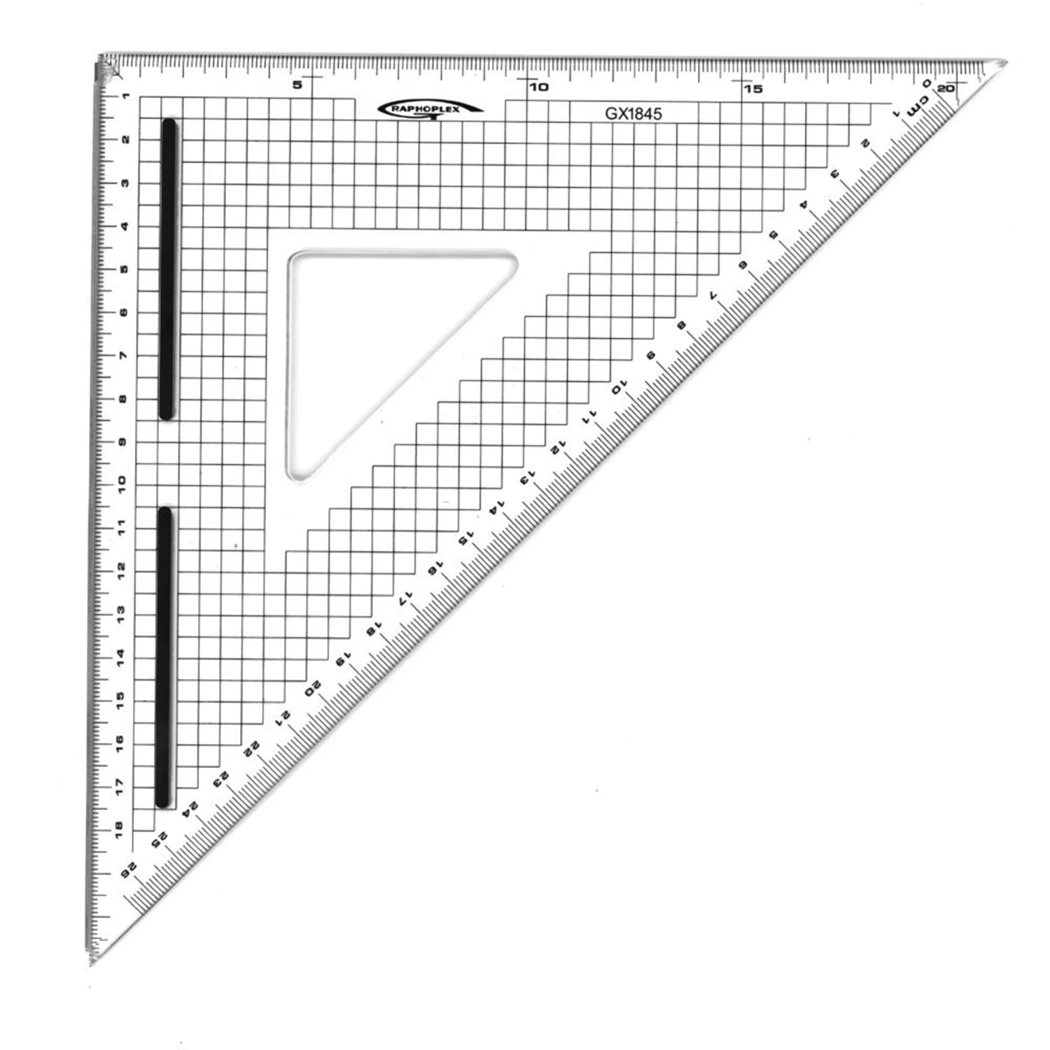 EQUERRE DE COUPE GRADUEE 45°  BORD ACIER PATIN ANTIGLISSE 26