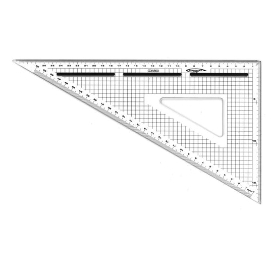 EQUERRE DE COUPE GRADUEE 60°  BORD ACIER PATIN ANTIGLISSE 30