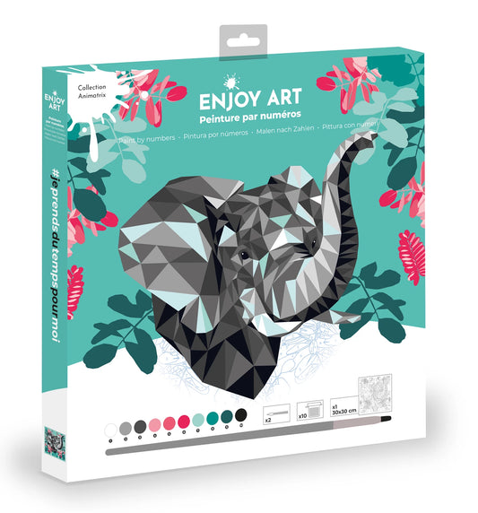 ENJOY ART PEINTURE N° 30X30CM ELEPHANT