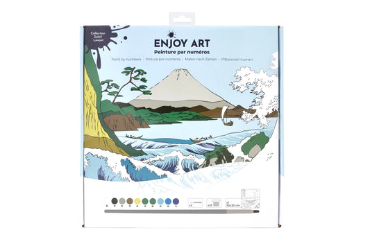 ENJOY ART PEINTURE N° 30X30CM SOLEIL LEVANT- MONT FUJI