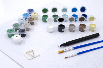 ENJOY ART PEINTURE N° 30X30CM SOLEIL LEVANT- MONT FUJI