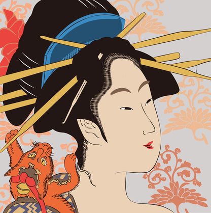 ENJOY ART PEINTURE N° 30X30CM SOLEIL LEVANT-MISAKI&CHAT