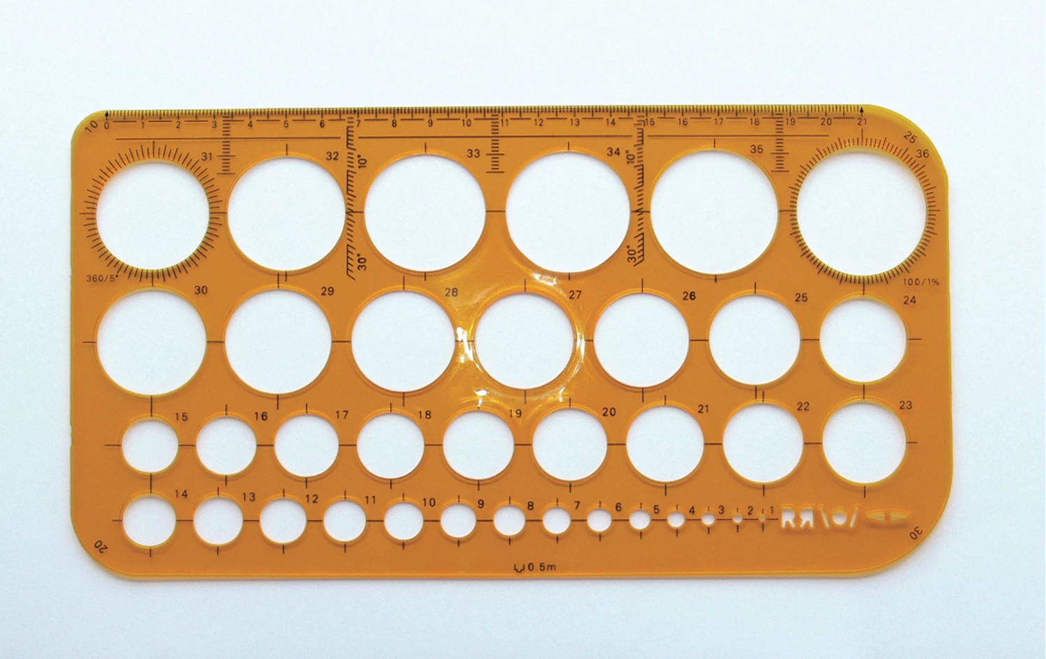 TRACE-CERCLES PAIRS ET IMPAIRS 36 CERCLES DE 1 A 36MM