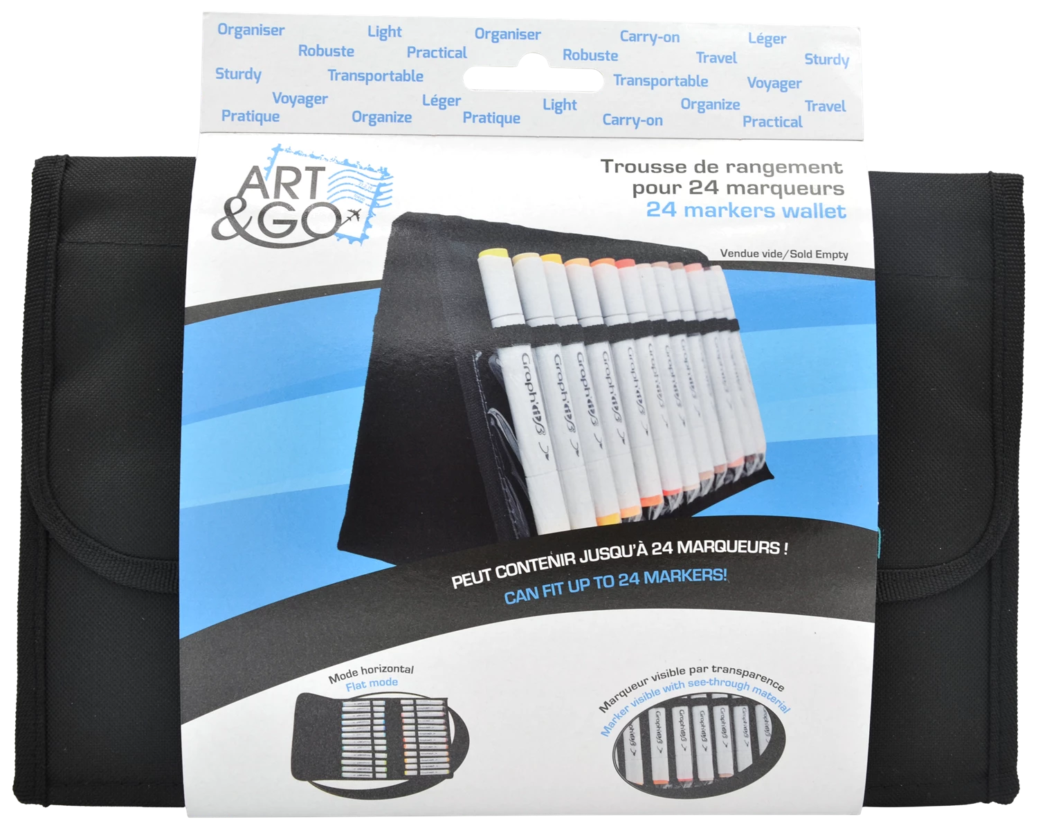 TROUSSE DE RANGEMENT CHEVALET POUR 24 MARQUEURS A ALCOOL