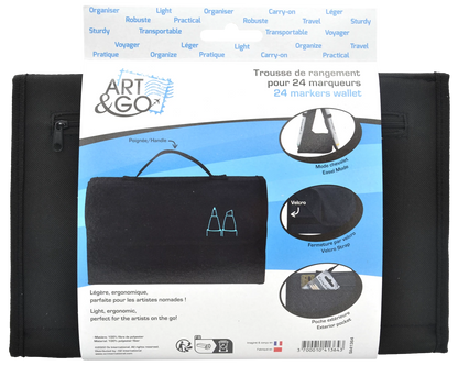 TROUSSE DE RANGEMENT CHEVALET POUR 24 MARQUEURS A ALCOOL