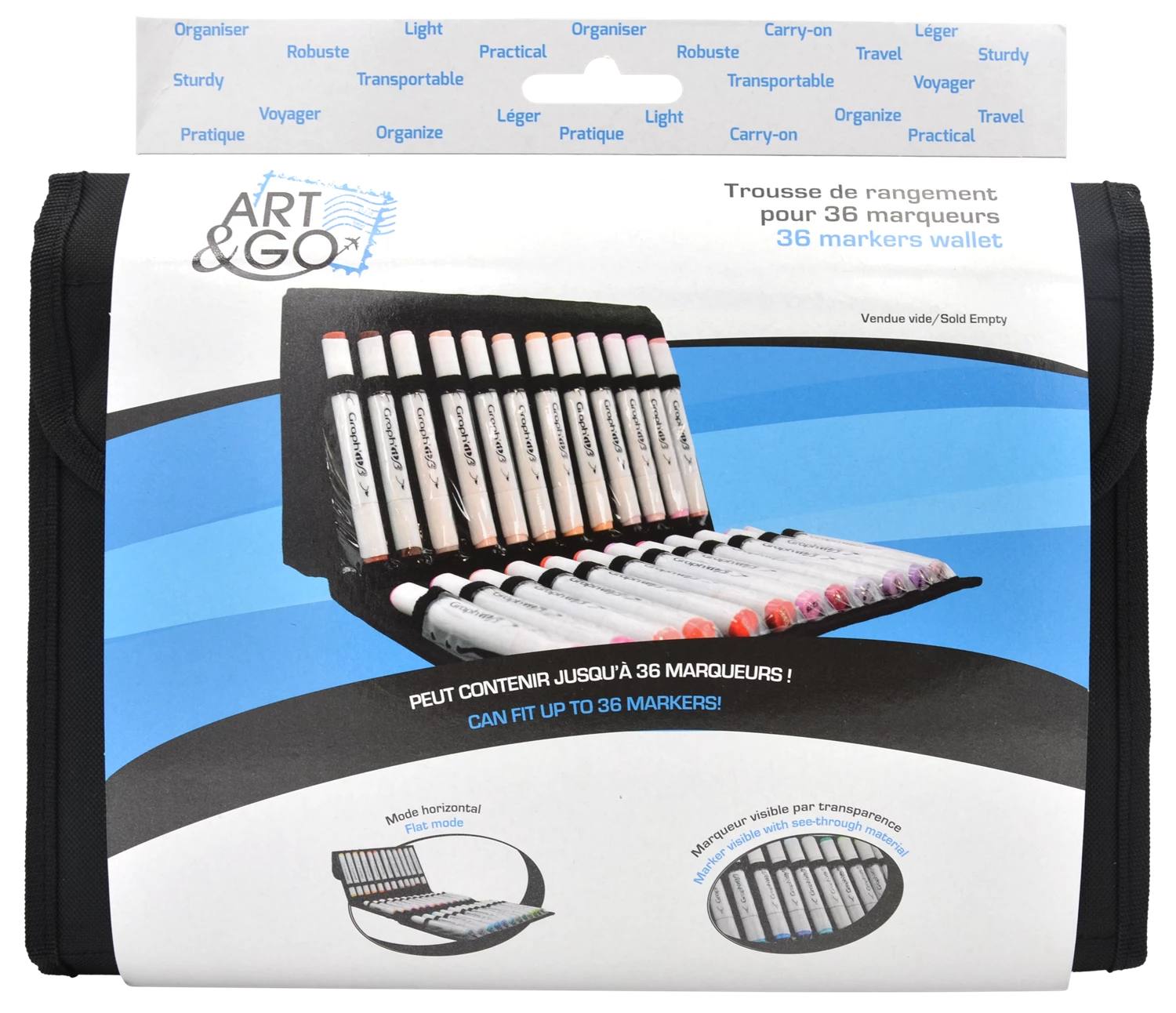 TROUSSE DE RANGEMENT CHEVALET POUR 36 MARQUEURS A ALCOOL