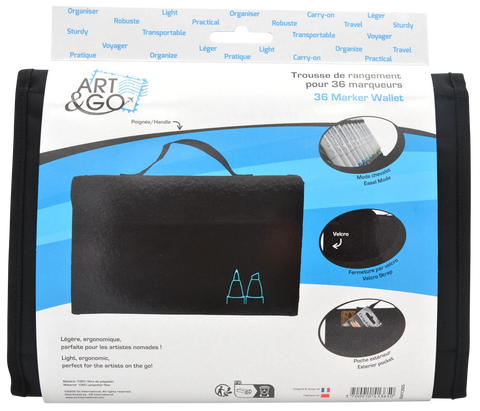 TROUSSE DE RANGEMENT CHEVALET POUR 36 MARQUEURS A ALCOOL